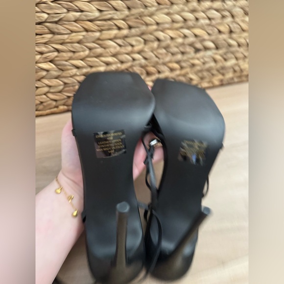 Steve Madden Envious Black Bow Ankle Strap Heels - Picture 7 of 8